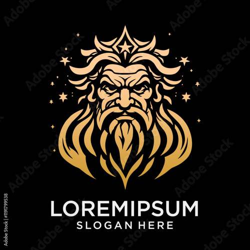 Zeus Thunderbolt Esport gaming mascot logo template Vector.