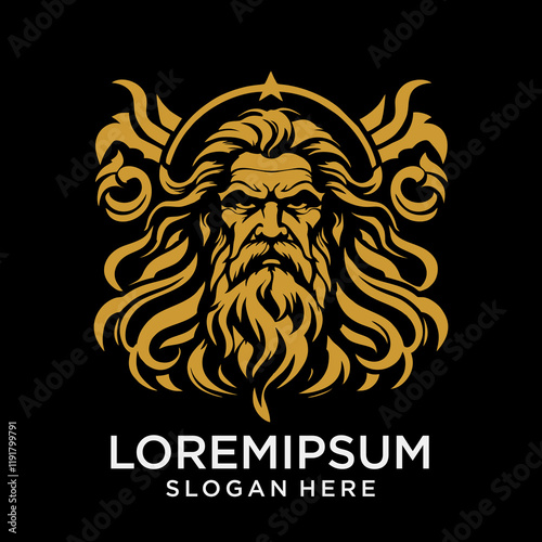 Zeus Thunderbolt Esport gaming mascot logo template Vector.