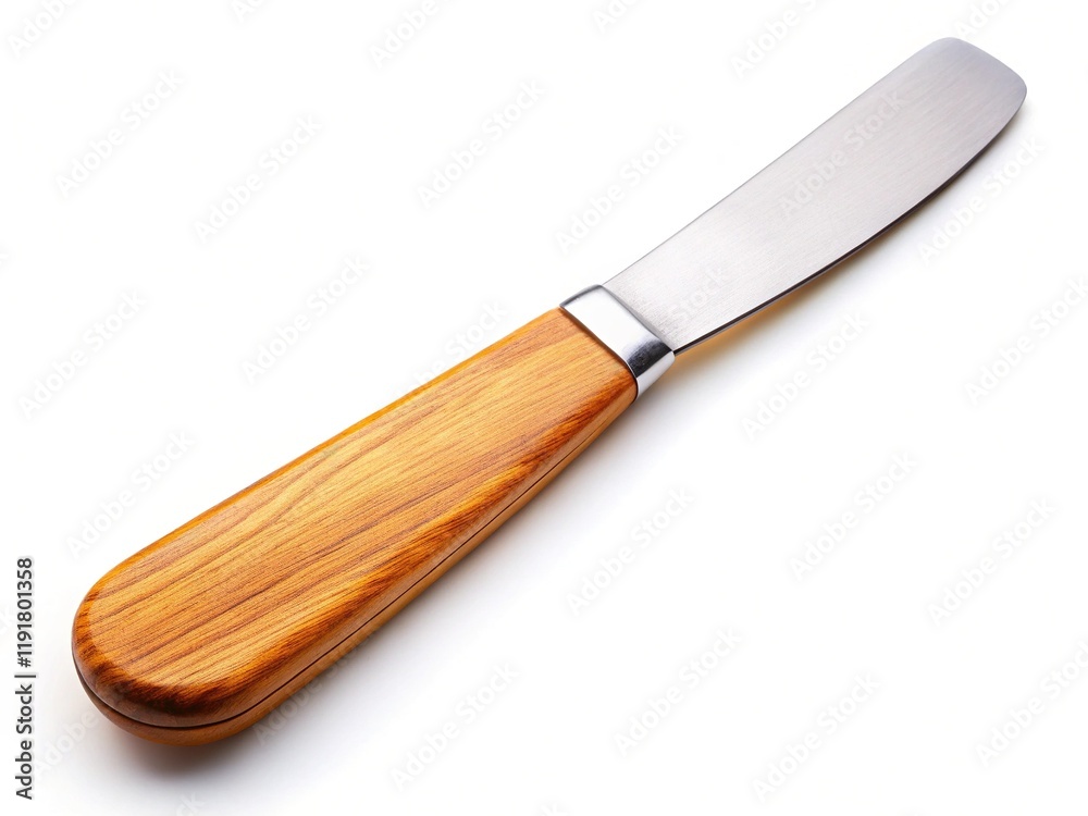 Bright Wooden Butter Knife, Colorful Kitchen Utensil, Sharp Detailed Image Bright Wooden Butter Knife, Colorful Kitchen Utensil, Sharp Detailed Image