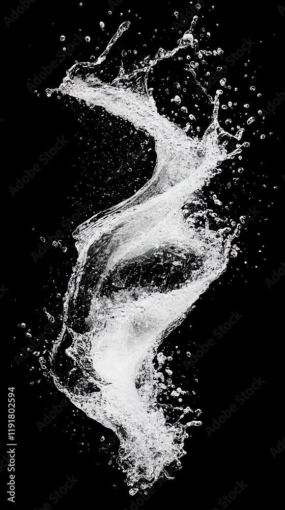 Obraz premium Dynamic Water Splash Against Black Background