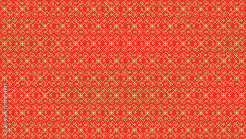 Chinese geometric pattern texture against red background