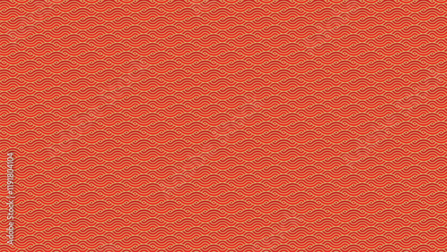Chinese geometric pattern texture with yellow waves on red background