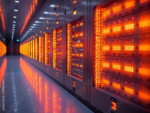 Row of digital gym lockers with fingerprint scanners in a modern minimalist gym setting soft lighting reflecting off polished metal photo