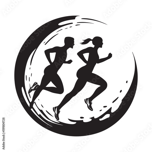 Fun Run Logo Design Vector. Fun Run Logo Stock Vector Illustration on white background.
