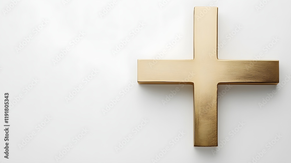 Obraz premium A Golden Cross on a White Background