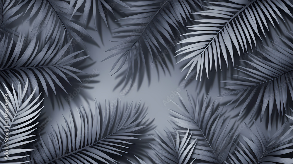 Abstract shadow of palm or coconut leaves with gradient and natural pattern. tropical palm leaf shadows with copy space. gray shadow overlay effect. Shadowfern. Illustration Abstract shadow of palm or coconut leaves with gradient and natural pattern. tropical palm leaf shadows with copy space. gray shadow overlay effect. Shadowfern. Illustration