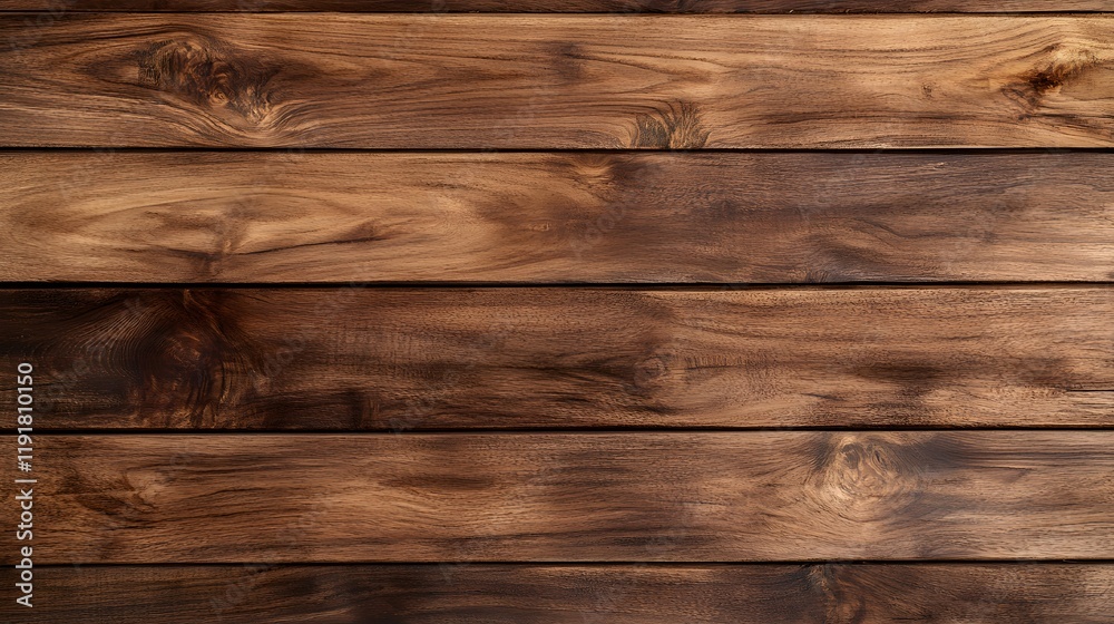 Naklejka premium Rich Brown Wooden Planks Horizontal Texture