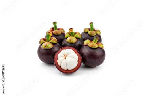 mangosteen isolated on white background