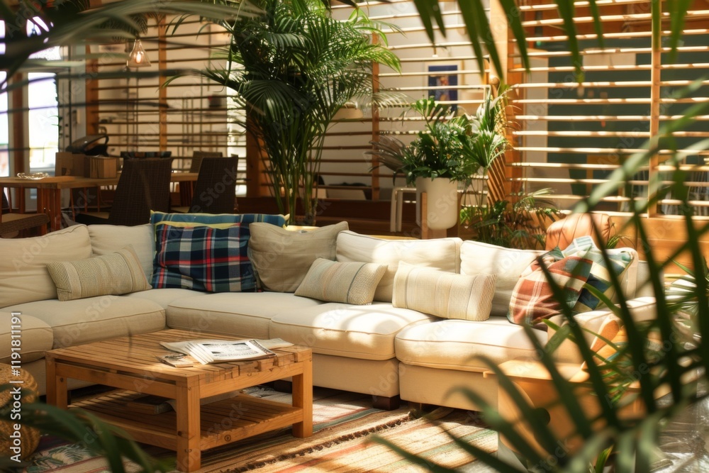 Modern open space interior design with a modular sofa furniture Modern open space interior design with a modular sofa furniture