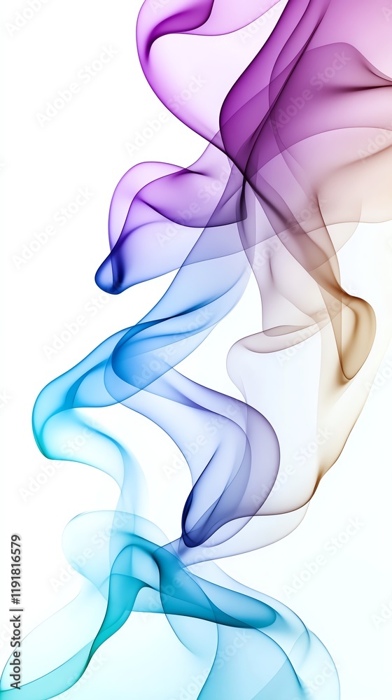 Fototapeta premium Pastel smoke designs, glowing ethereal light, 3D illustration