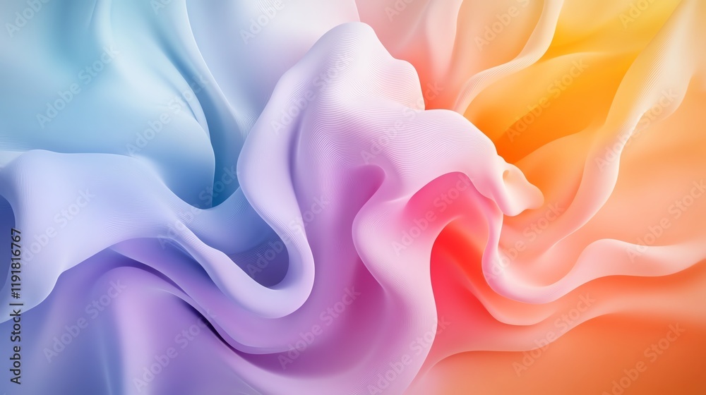 Fototapeta premium Pastel smoky designs, intricate radiant patterns, 3D illustration