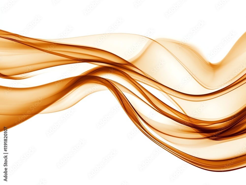 Obraz premium swirling smoke waves, soft dynamic motion, photorealistic effect, neutral palette, isolated on white background