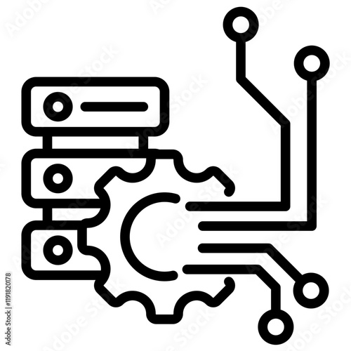 Data Integration Icon Lineal Syle