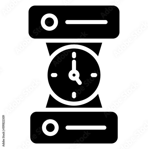 Real-Time Data Icon Black Style