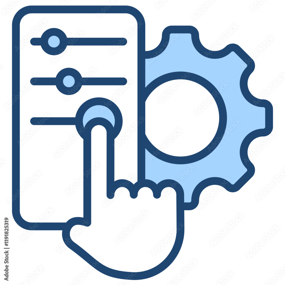 Obraz premium Gesture Control Icon Lineal Blue Style