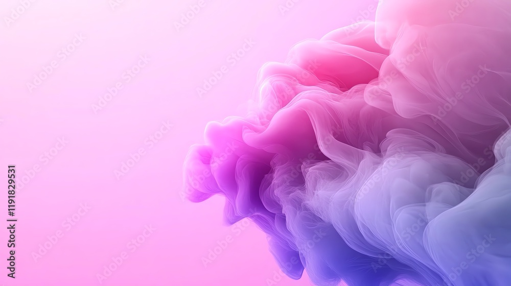 Fototapeta premium Elegant pastel smoke waves, luminous gradient details, 3D illustration