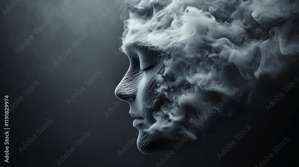 Ethereal smoke textures, surreal glowing accents, 3D illustration Ethereal smoke textures, surreal glowing accents, 3D illustration