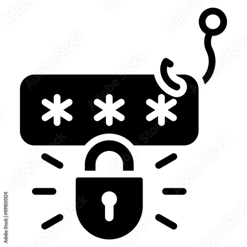 Password Cracking Icon Black Style