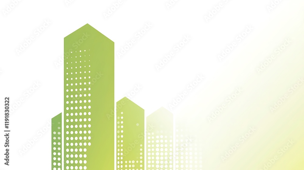 Abstract Green Cityscape Building Design Illustration Abstract Green Cityscape Building Design Illustration