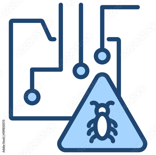 Malware Infection Icon Lineal Blue Style