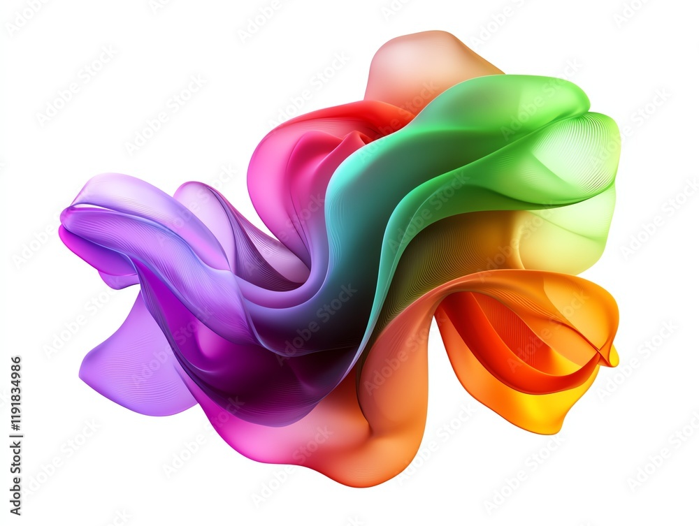 Obraz premium stylized vape cloud, abstract art, fluid shapes, soft color transitions, isolated on white background