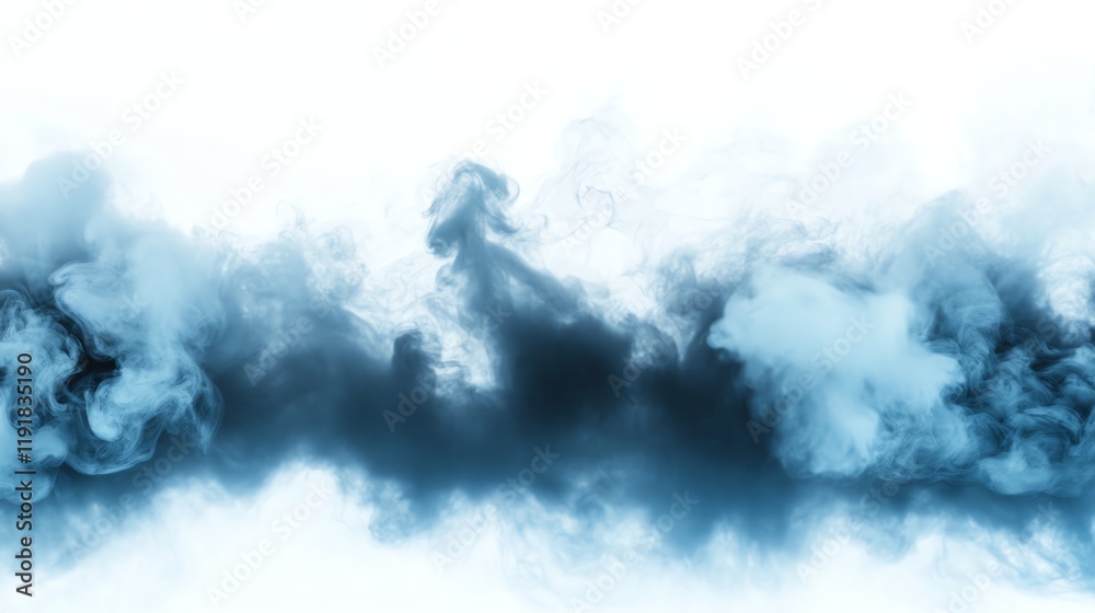 Obraz premium subtle smoke layer, atmospheric texture element, minimalistic design, cool tones, isolated on white background