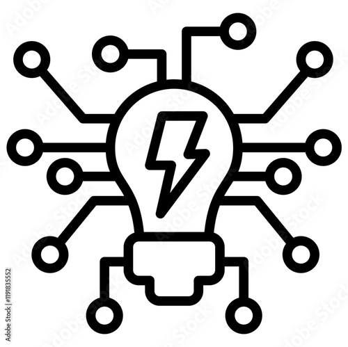 Smart Grid Icon Lineal Syle