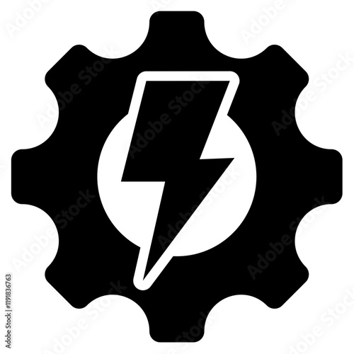 Power Quality Icon Black Style