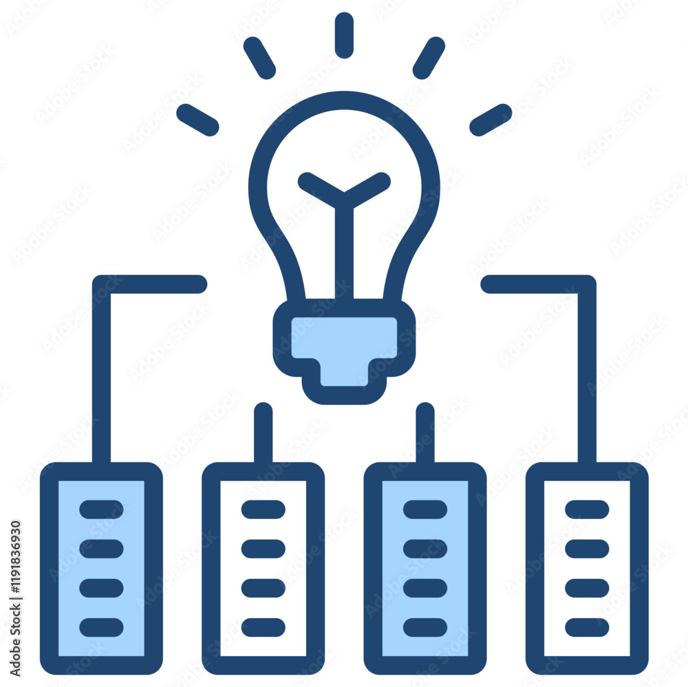 Storage Solution Icon Lineal Blue Style Storage Solution Icon Lineal Blue Style