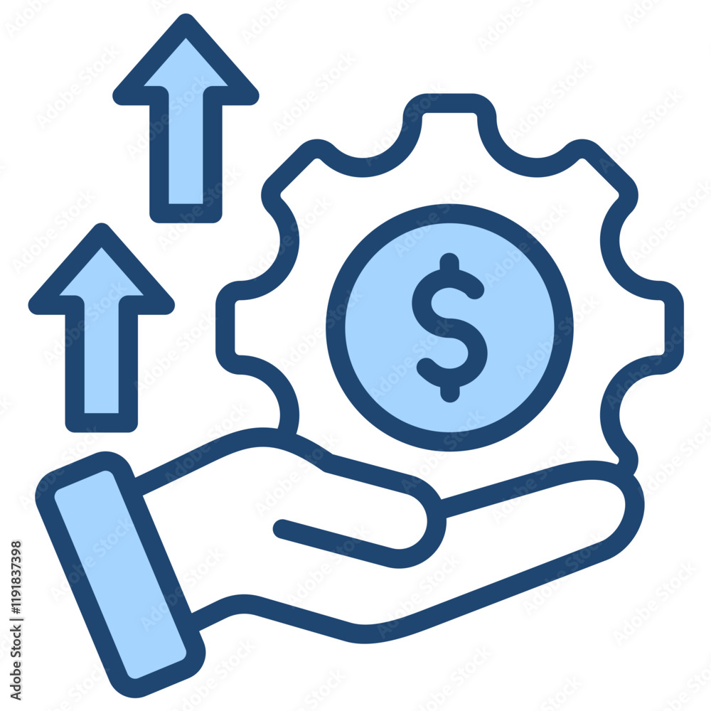 Efficiency Incentive Icon Lineal Blue Style Efficiency Incentive Icon Lineal Blue Style