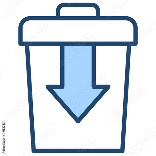 Waste Reduction Icon Lineal Blue Style