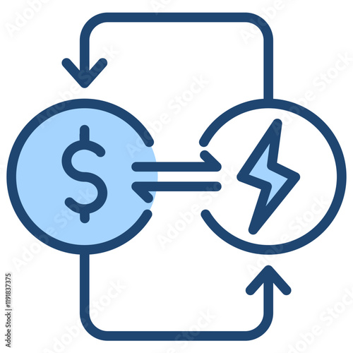 Energy Trading Icon Lineal Blue Style