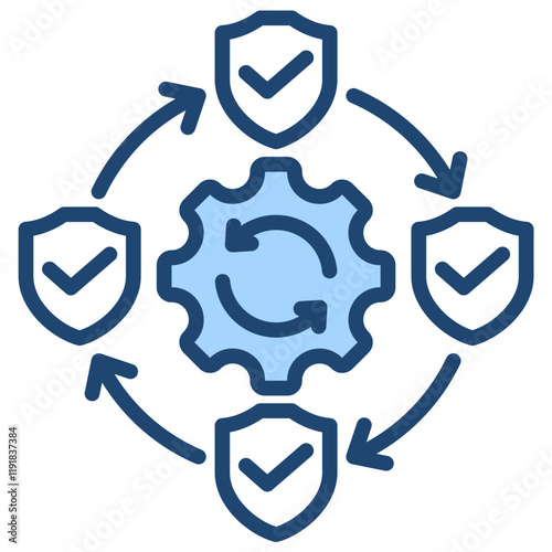 System Resilience Icon Lineal Blue Style