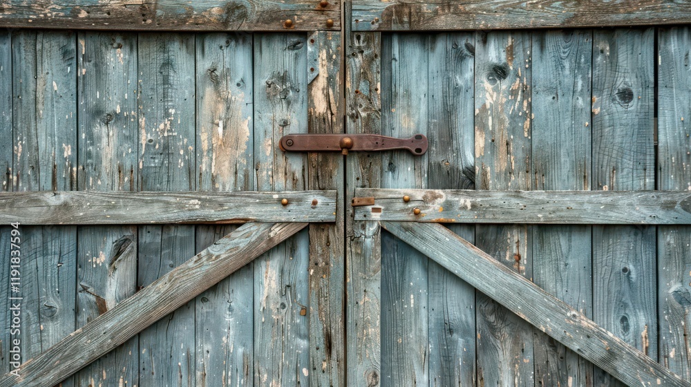 A weathered wooden gate with a rusty latch, showcasing rustic charm and age. A weathered wooden gate with a rusty latch, showcasing rustic charm and age.