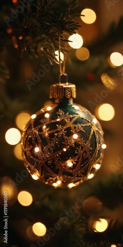 Wallpaper Mural Closeup on beautiful Christmas ornament tree decoration, vertical orientation. Torontodigital.ca