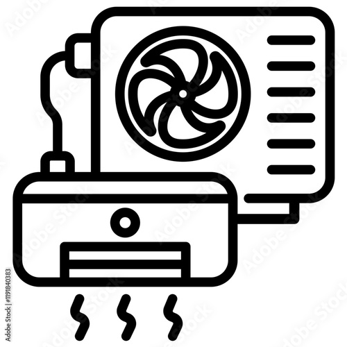 Ductless System Icon Lineal Syle