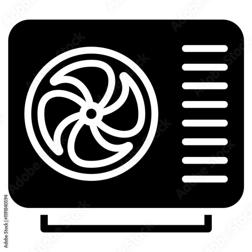 Heat Pump Icon Black Style