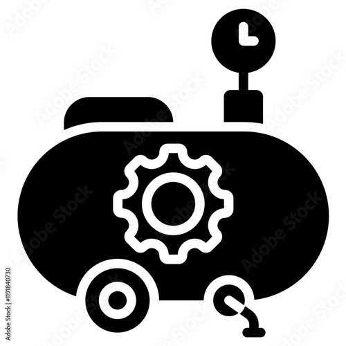 Compressor Unit Icon Black Style