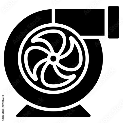 Blower Motor Icon Black Style