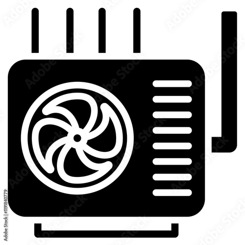 Rooftop Unit Icon Black Style
