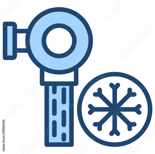 Refrigerant Line Icon Lineal Blue Style
