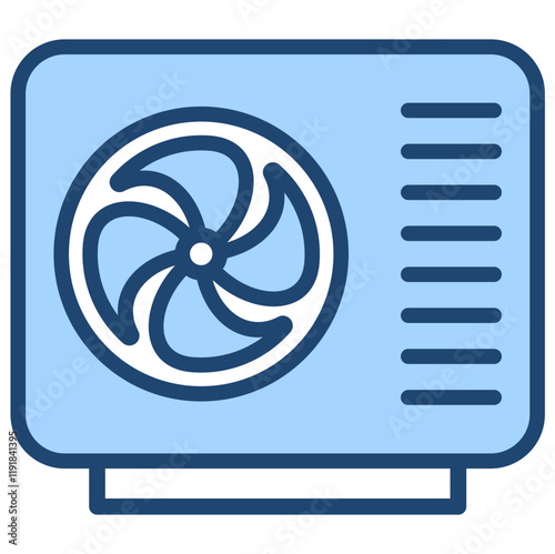 Heat Pump Icon Lineal Blue Style