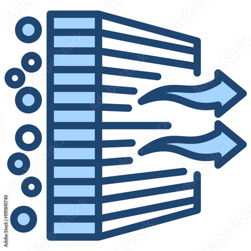 Carbon Filter Icon Lineal Blue Style