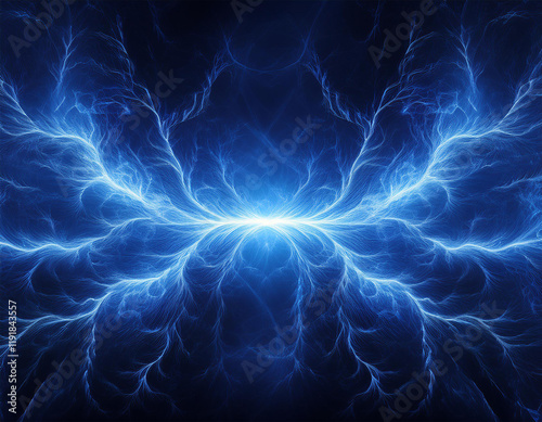 blue lightning and plasma background abstract energy and electrical background photo