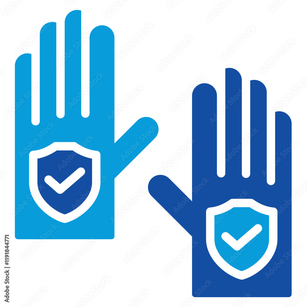 Fototapeta premium Hand Protection Icon Dual Tone Color Style
