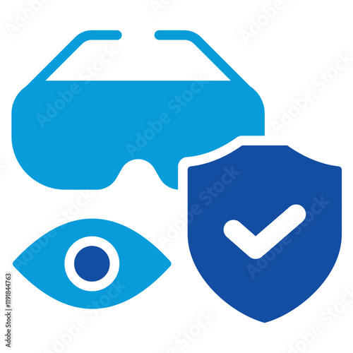 Eye Protection Icon Dual Tone Color Style
