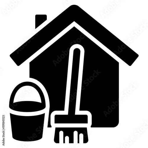 Housekeeping Icon Black Style
