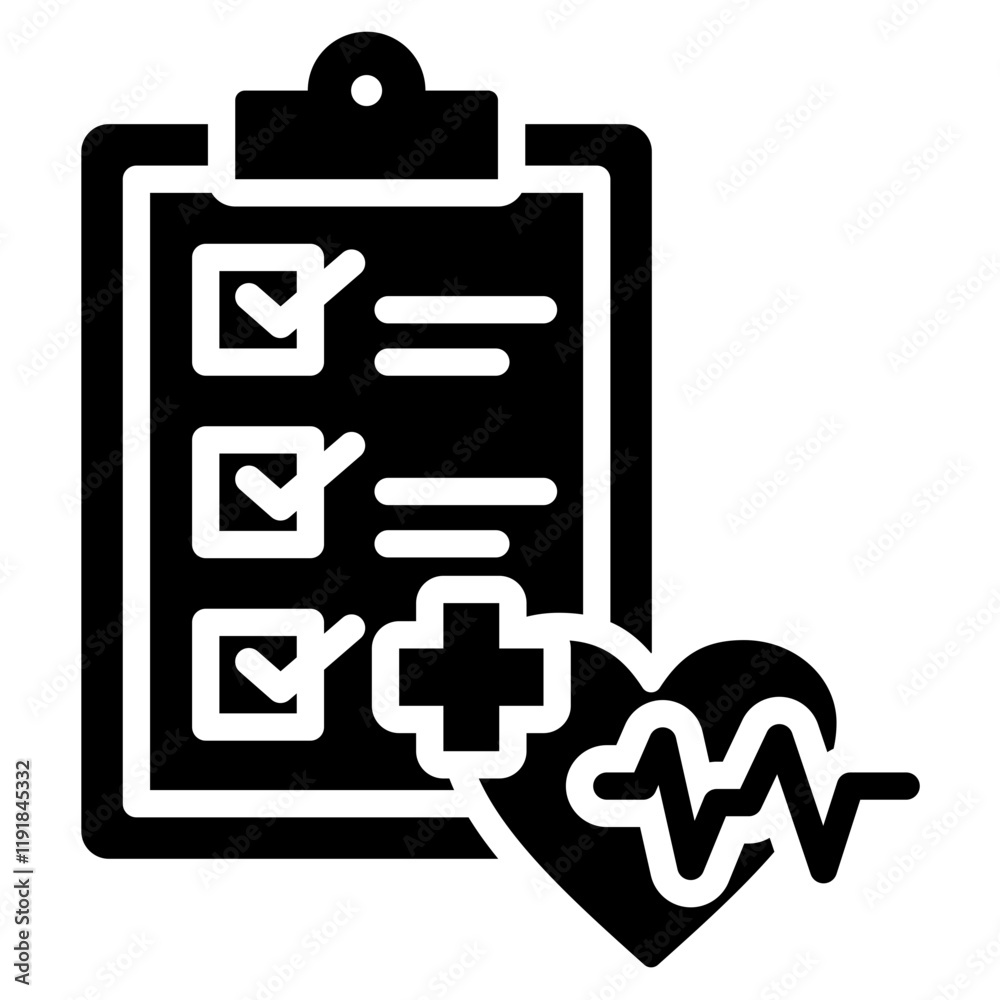 Medical Check Up Icon Black Style Medical Check Up Icon Black Style