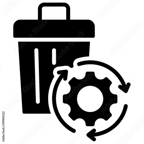 Waste Management Icon Black Style