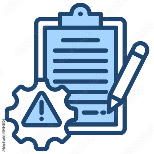 Incident Reporting Icon Lineal Blue Style